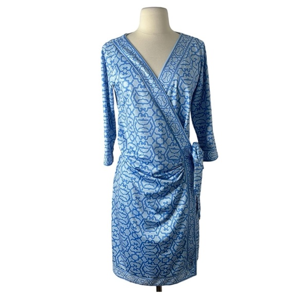 Gretchen Scott Designs Dresses & Skirts - Gretchen Scott Blue Wrap it Up Jersey Dress